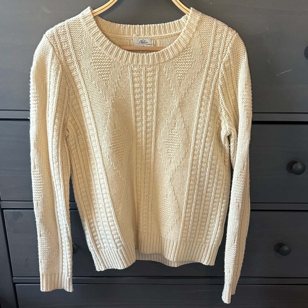 Madewell Wallace Cream Merino Wool Sweater